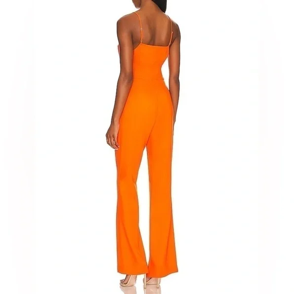 LITA by Ciara Tie Front Jumpsuit Cherry Tomato - Picture 3 of 6